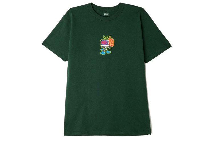 OBEY Flame Fingers Classic T-Shirt Forest Green