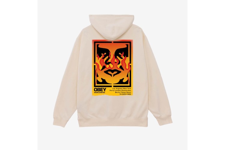 OBEY Icon Stencil Flame Hoodie