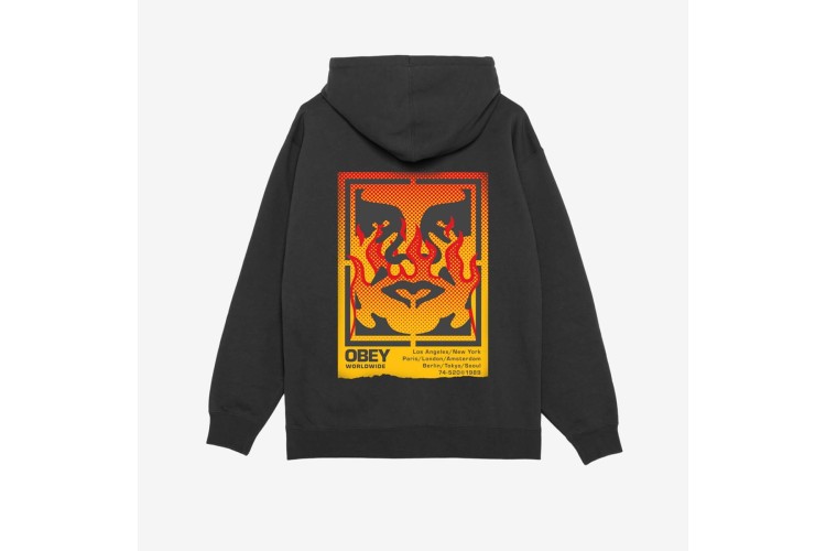 OBEY Icon Stencil Flame Hoodie