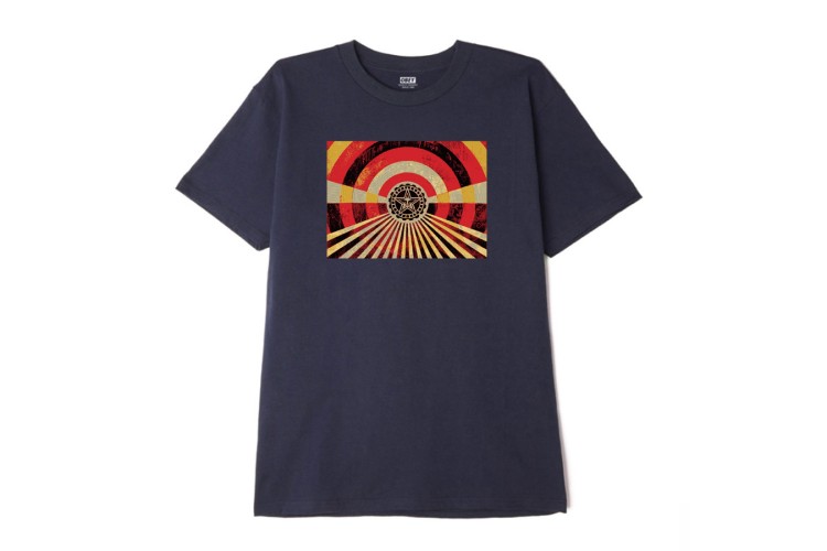 OBEY Tunnel Vision Classic T-Shirt Navy Blue