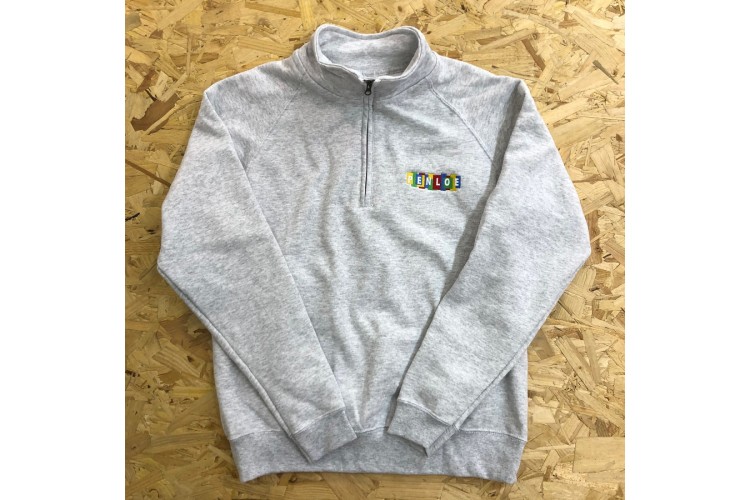 Penloe Patchwork 1/4 Zip Sweat Heather Grey