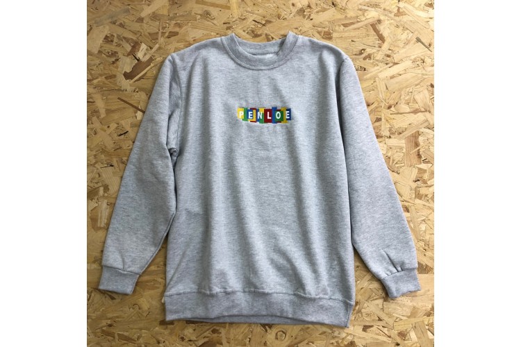 Penloe Patchwork Crew Sweat Heather Grey