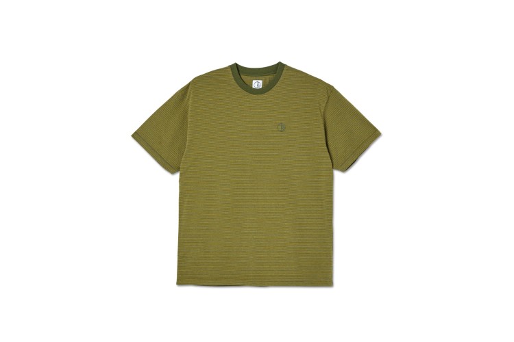 Polar Skate Co Dizzy Stripe T-Shirt Army Green