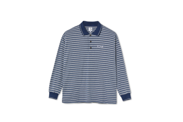 Polar Skate Co Stripe Polo Longsleeve Navy