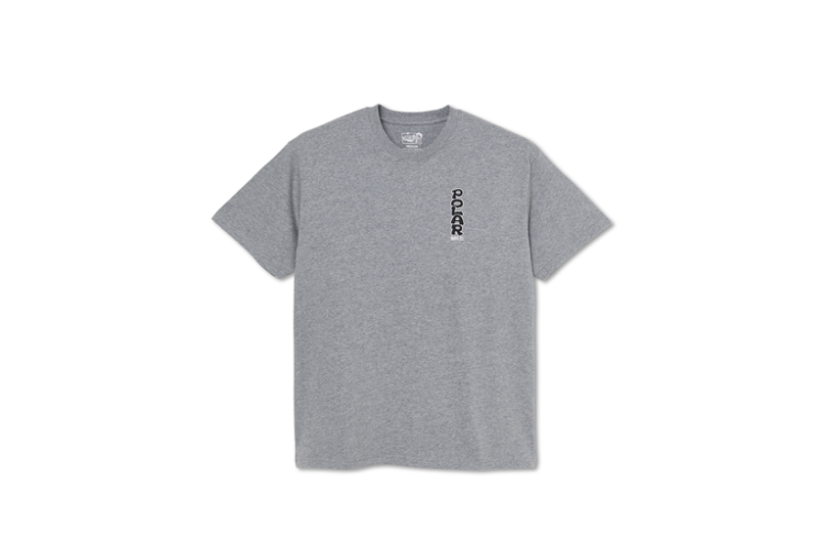 Polar Skate Co Vertical Logo T-Shirt Heather Grey