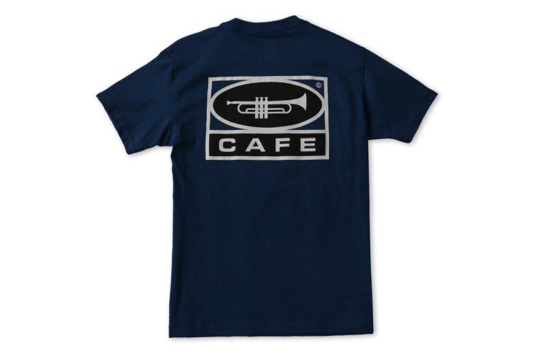 Skate Cafe Trumpet Logo T-Shirt Navy