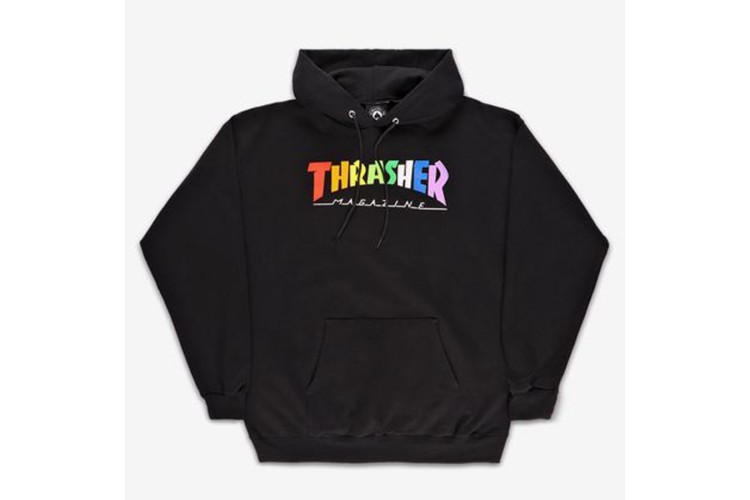 Thrasher Rainbow Magazine Logo Hoodie Black