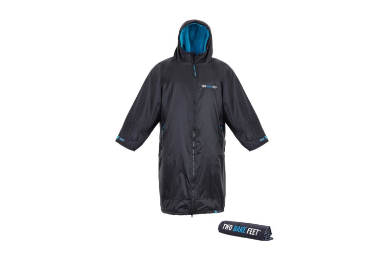 Two Bare Feet Kids Weatherproof Changing Robe & Mat Black / Blue