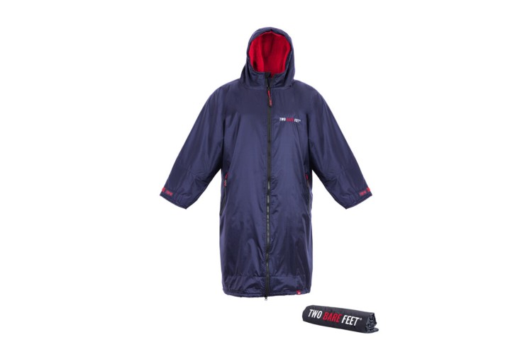 Two Bare Feet Kids Weatherproof Changing Robe & Mat Navy / Red